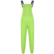 Load image into Gallery viewer, 2019 Fashion Neon Women Overalls Safari Style Women Pants Personality Chain Women Long Pants Moto Street Wear Femme Pantalon