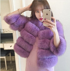 S-3XL Mink Coats Women 2019 Winter Top Fashion Pink FAUX Fur Coat Elegant Thick Warm Outerwear Fake Fur Jacket Chaquetas Mujer