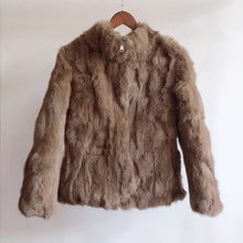 Load image into Gallery viewer, 2019 High Quality Real Fur Coat Fashion Genuine Rabbit Fur Overcoats Elegant Women Winter Outwear Stand Collar Rabbit Fur Jacket