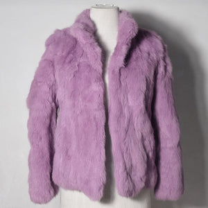 2019 High Quality Real Fur Coat Fashion Genuine Rabbit Fur Overcoats Elegant Women Winter Outwear Stand Collar Rabbit Fur Jacket