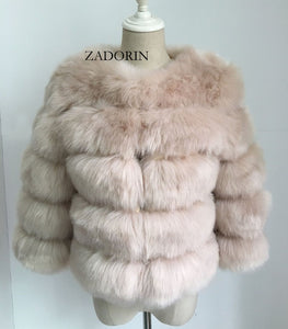 S-3XL Mink Coats Women 2019 Winter Top Fashion Pink FAUX Fur Coat Elegant Thick Warm Outerwear Fake Fur Jacket Chaquetas Mujer