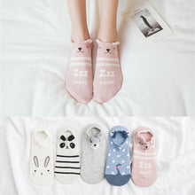 Load image into Gallery viewer, 5Pairs/Lot Summer Korea socks women Cartoon Cat Fox mouse Socks Cute Animal Funny Ankle Socks Cotton invisible socks Dropship