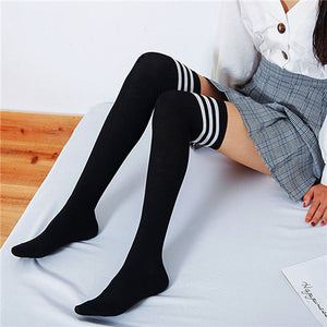 Sexy Socks Striped Long Socks Women Long Stockings Warm Thigh High Socks For Ladies Girls New Fashion Striped Knee Socks Women