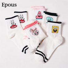 Load image into Gallery viewer, Epous Fashion Cartoon Character Cute Short Socks Women Harajuku Cute Patterend Ankle Socks Hipster Skatebord Ankle Funny Socks