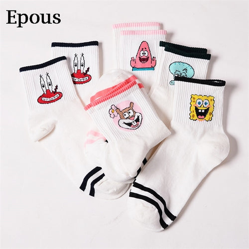 Epous Fashion Cartoon Character Cute Short Socks Women Harajuku Cute Patterend Ankle Socks Hipster Skatebord Ankle Funny Socks