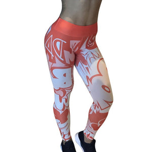 Sexy Mesh Printed Leggings fitness For Women clothing Sporting Workout Leggins mujer Elastic Slim Pants push up Dropshipping