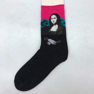 Hot Sale Classic Autumn Winter Retro Women Personality Art Van Gogh Mural World Famous Painting Female Socks Oil Happy Socks