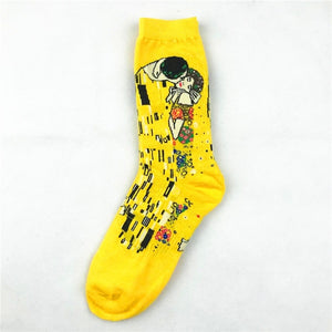 Hot Sale Classic Autumn Winter Retro Women Personality Art Van Gogh Mural World Famous Painting Female Socks Oil Happy Socks