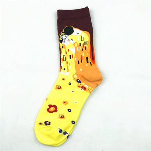 Hot Sale Classic Autumn Winter Retro Women Personality Art Van Gogh Mural World Famous Painting Female Socks Oil Happy Socks