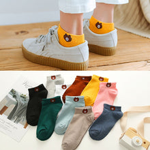 Load image into Gallery viewer, 1 Pair Women Socks 2019 Spring Summer Lady Socks Cotton Color Cute Cartoon Embroidery Female Fashion Socks Girls Korean Style