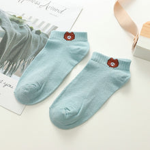 Load image into Gallery viewer, 1 Pair Women Socks 2019 Spring Summer Lady Socks Cotton Color Cute Cartoon Embroidery Female Fashion Socks Girls Korean Style