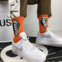 Load image into Gallery viewer, Hip Hop Crew Socks Unisex Women Men Socks Pepsi Cola Fanta Letter Print Novelty Socks Long Streetwear Ins Style Kanye West Socks