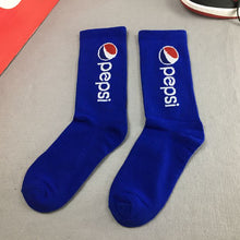 Load image into Gallery viewer, Hip Hop Crew Socks Unisex Women Men Socks Pepsi Cola Fanta Letter Print Novelty Socks Long Streetwear Ins Style Kanye West Socks