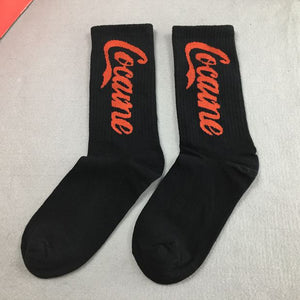 Hip Hop Crew Socks Unisex Women Men Socks Pepsi Cola Fanta Letter Print Novelty Socks Long Streetwear Ins Style Kanye West Socks