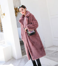 Load image into Gallery viewer, Winter Women High Quality Faux Rabbit Fur Coat Luxury Long Fur Coat Loose Lapel OverCoat Thick Warm Plus Size Female Plush Coats