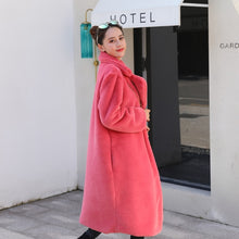 Load image into Gallery viewer, Winter Women High Quality Faux Rabbit Fur Coat Luxury Long Fur Coat Loose Lapel OverCoat Thick Warm Plus Size Female Plush Coats