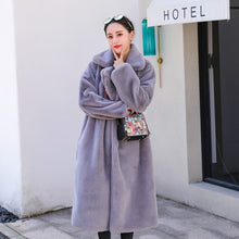 Load image into Gallery viewer, Winter Women High Quality Faux Rabbit Fur Coat Luxury Long Fur Coat Loose Lapel OverCoat Thick Warm Plus Size Female Plush Coats