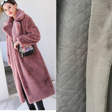 Load image into Gallery viewer, Winter Women High Quality Faux Rabbit Fur Coat Luxury Long Fur Coat Loose Lapel OverCoat Thick Warm Plus Size Female Plush Coats