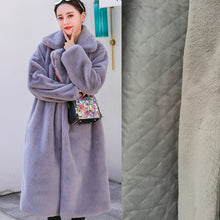 Load image into Gallery viewer, Winter Women High Quality Faux Rabbit Fur Coat Luxury Long Fur Coat Loose Lapel OverCoat Thick Warm Plus Size Female Plush Coats