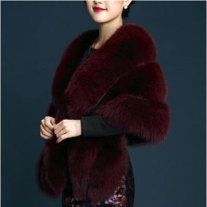 Huapate fox fur shawl wedding dress cloak dress cheongsam fur warm cloak coat white red fashion fur shawl