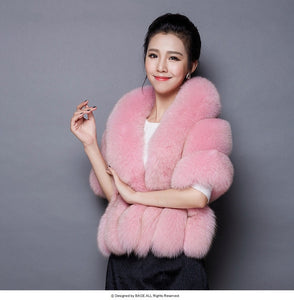 Huapate fox fur shawl wedding dress cloak dress cheongsam fur warm cloak coat white red fashion fur shawl