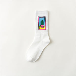 CHAOZHU Black White Cotton Socks AB Side Don't Follow Me I'm Lost too Creative Unisex Women Men Casual Socks Daily