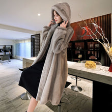 Load image into Gallery viewer, Winter new mink coat women&#39;s large size M-5XL over the knee waterproof velvet fur coats female medium long thick padgyk fur