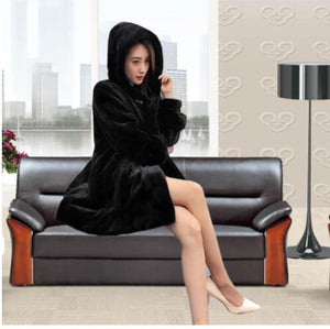 Winter new mink coat women's large size M-5XL over the knee waterproof velvet fur coats female medium long thick padgyk fur