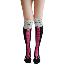 Load image into Gallery viewer, Winter Autumn Women 3D Chicken print Socks Funny 3D Cartoon Thigh High Sock fashion cute ladies Thin Toe Feet Socks cosplay