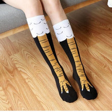 Load image into Gallery viewer, Winter Autumn Women 3D Chicken print Socks Funny 3D Cartoon Thigh High Sock fashion cute ladies Thin Toe Feet Socks cosplay