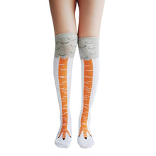 Load image into Gallery viewer, Winter Autumn Women 3D Chicken print Socks Funny 3D Cartoon Thigh High Sock fashion cute ladies Thin Toe Feet Socks cosplay