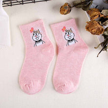 Load image into Gallery viewer, High Quality Cute Elegant Lovely Kawaii Cartoon Sweet Harajuku Cotton Women Socks Animals Character Casual Short Socks Hot