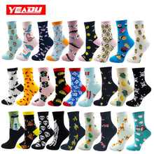 Load image into Gallery viewer, YEADU Women&#39;s Socks Japanese Cotton Colorful Cartoon Cute Funny Happy kawaii Skull Alien Avocado Socks for Girl Christmas Gift