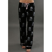 Load image into Gallery viewer, 2019 New Women Long Pants Low Waist Flare Wide Leg Pants Fashion Skull Printed Pajama Trousers Pants