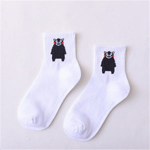 Summer Ladies Short Socks  Korea Japanese Cotton Flame Harajuku Socks Girl Cartoon Cactus Gun  Funny Female Socks