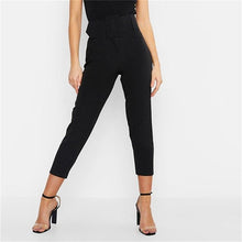 Load image into Gallery viewer, InstaHot Casual High Waist Pencil Pants Women Belt Ankle Length Office Lady Pants Blue Zipper Suit Trousers Straight Leg Sashes